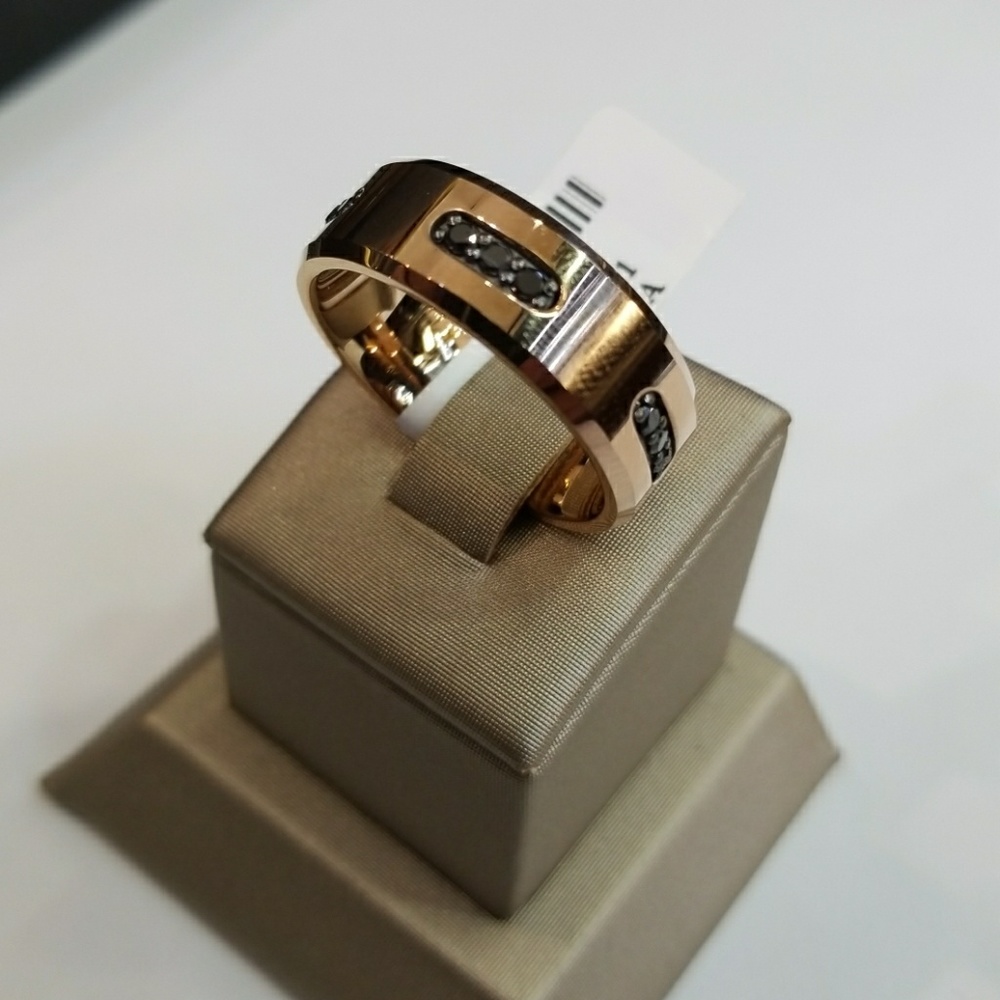 Rose Gold Black Diamond Band - Picture 3 of 4